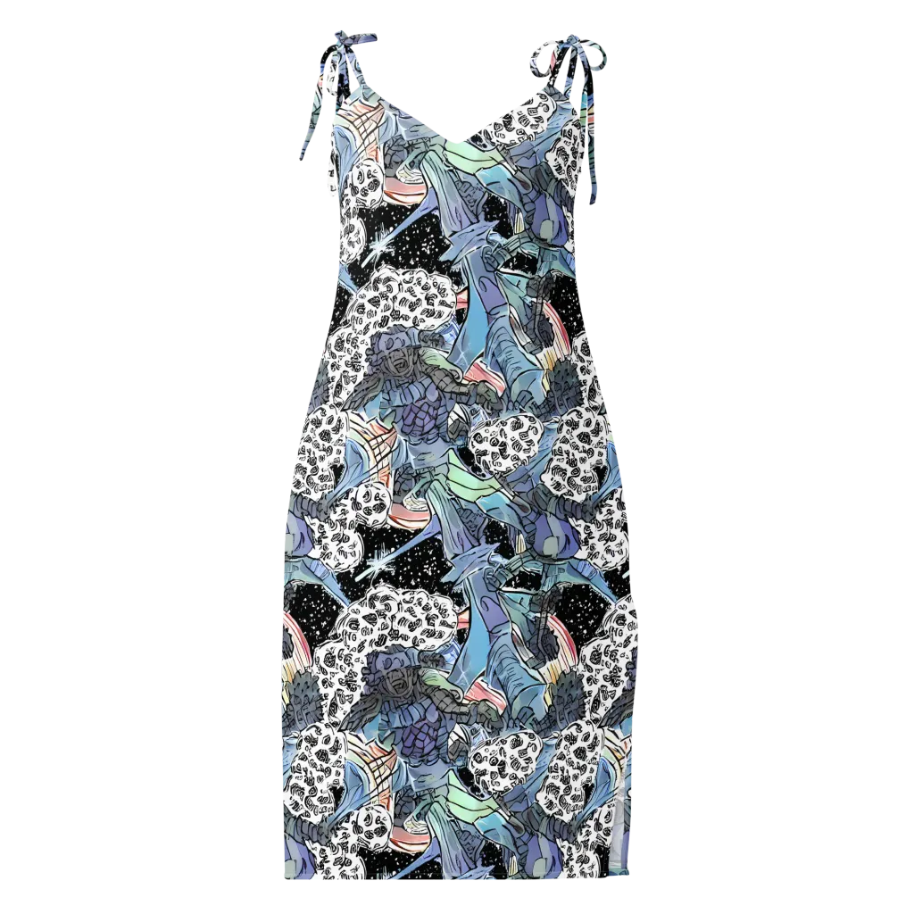 Icy Collage on Slip Dress — Front