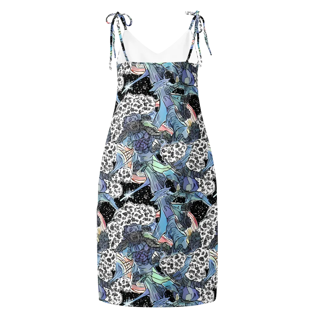 Icy Collage on Slip Dress — Back