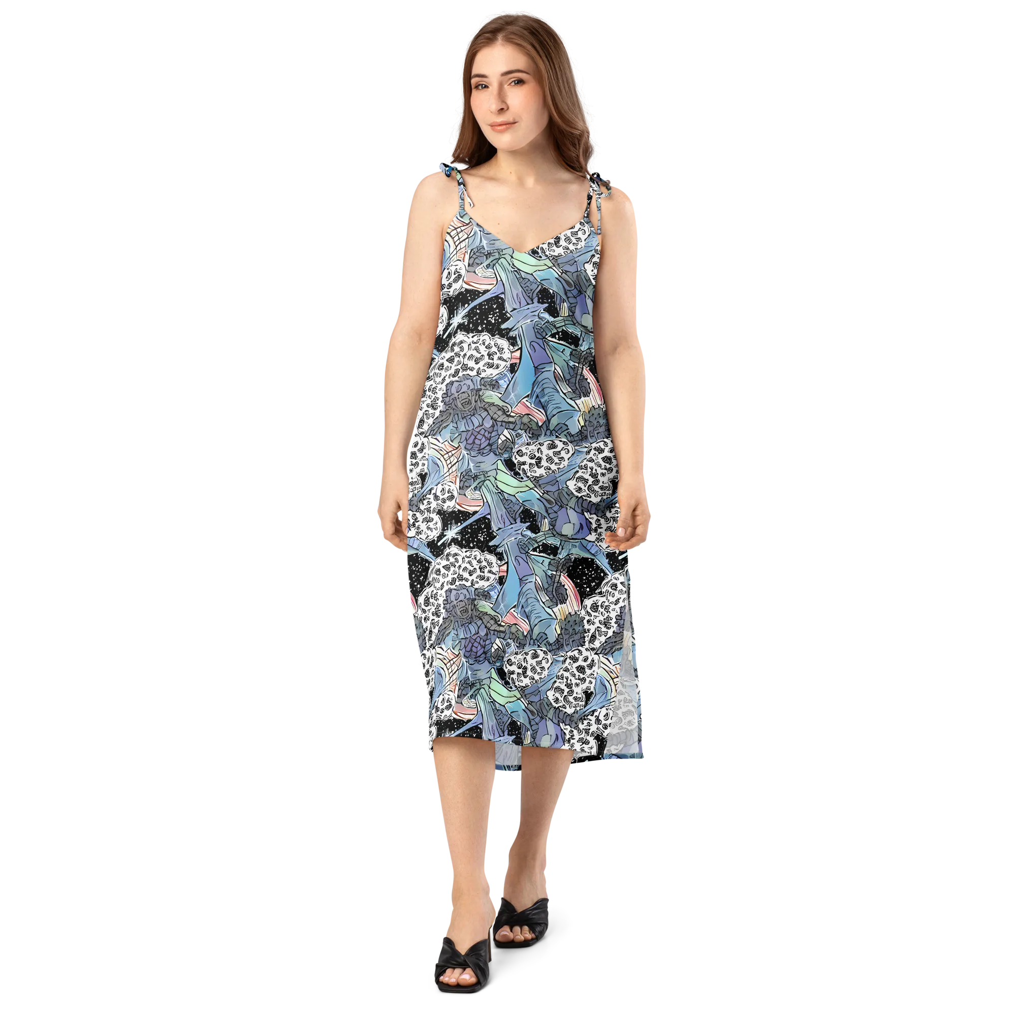 Icy Collage on Slip Dress — Front