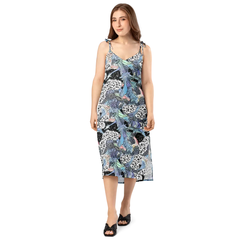 Icy Collage on Slip Dress — Front