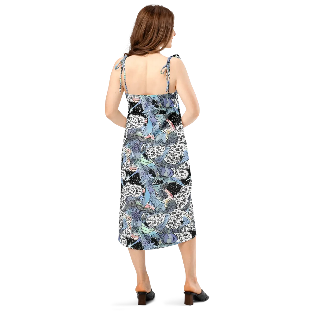 Icy Collage on Slip Dress — Back