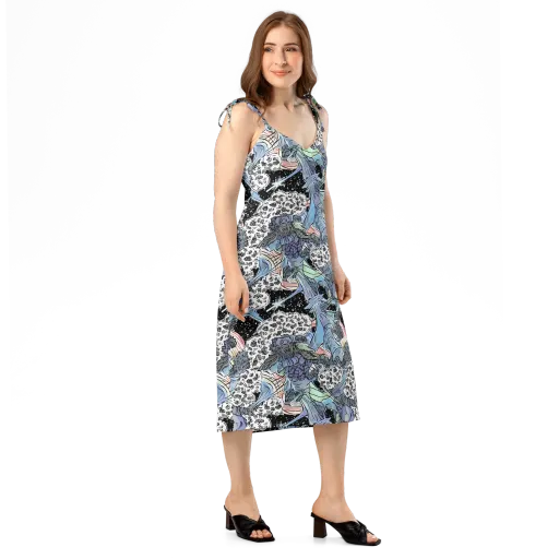 Icy Collage on a Slip Dress