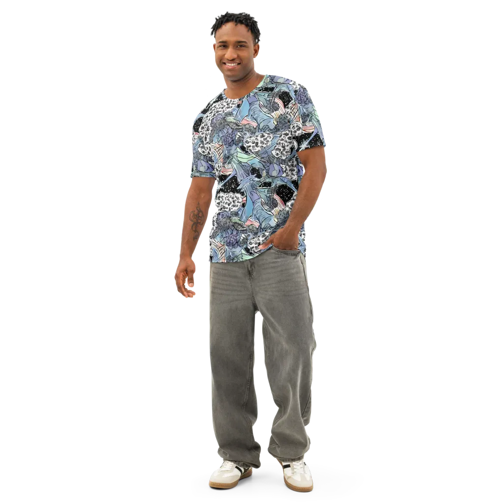 Icy Collage on Men's Cotton Crew Neck T-Shirt — Front