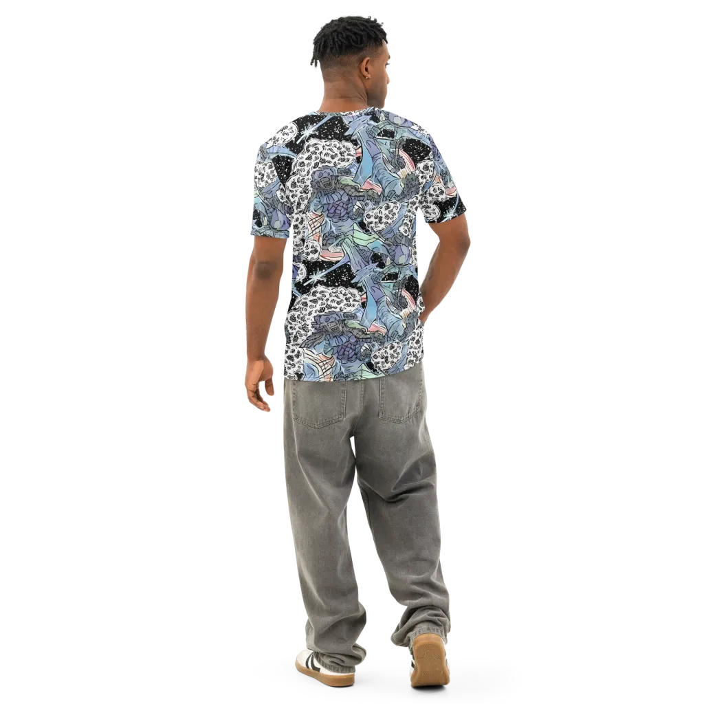 Icy Collage on Men's Cotton Crew Neck T-Shirt — Back