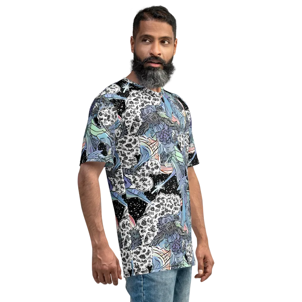 Icy Collage on Men's Crew Neck T-Shirt — Right