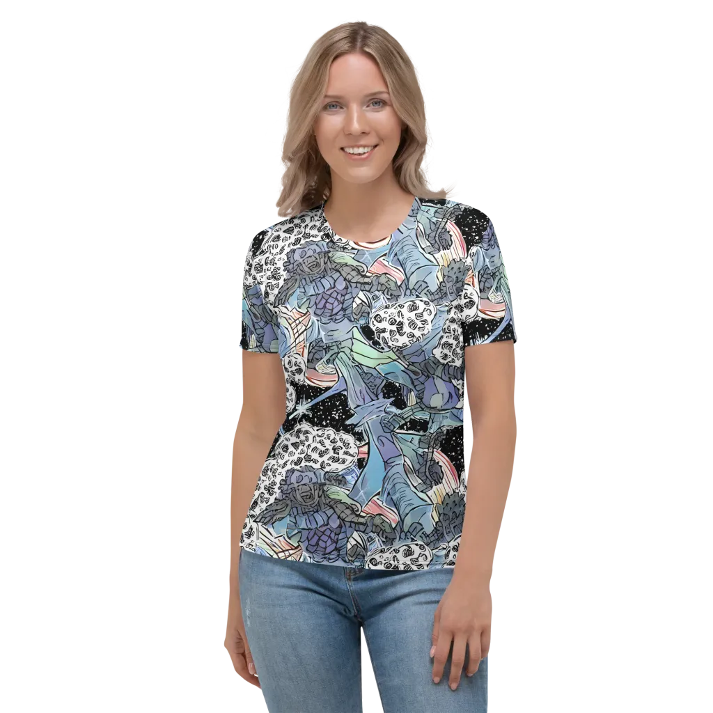 Icy Collage on Women's Crew Neck T-Shirt — Front