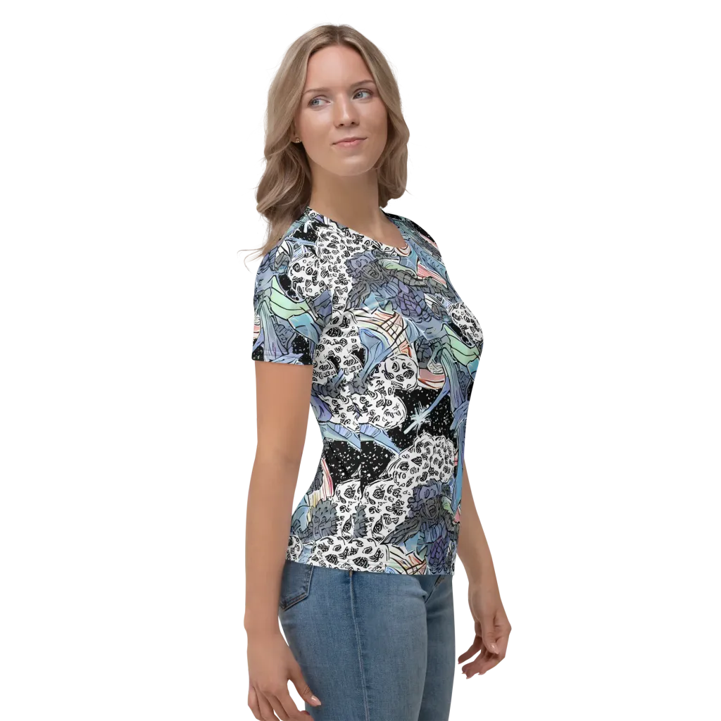 Icy Collage on Women's Crew Neck T-Shirt — Right