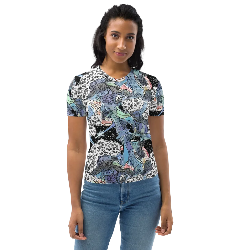 Icy Collage on Women's Crew Neck T-Shirt — Front
