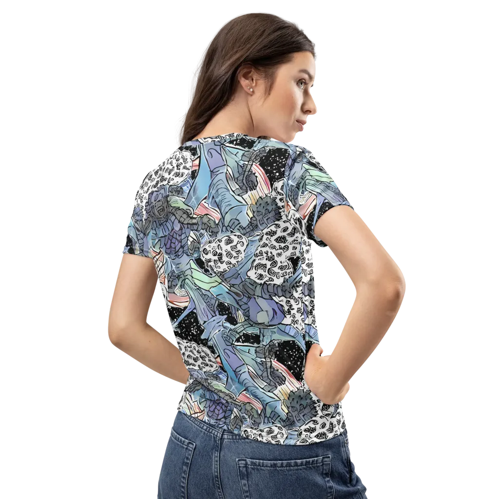 Icy Collage on Women's Crew Neck T-Shirt — Back