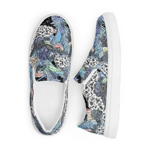 Icy Collage on a Men's Slip-On Canvas Shoes