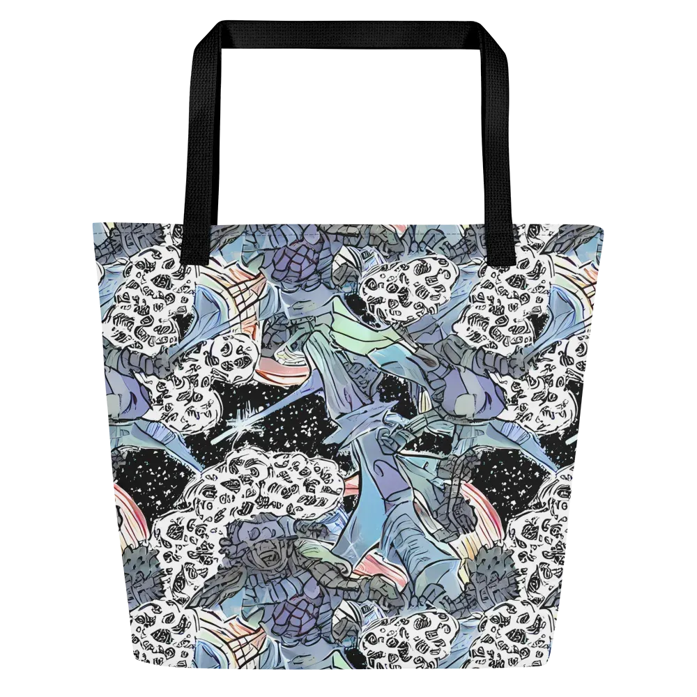 Icy Collage on Large Tote Bag W/ Pocket — Front