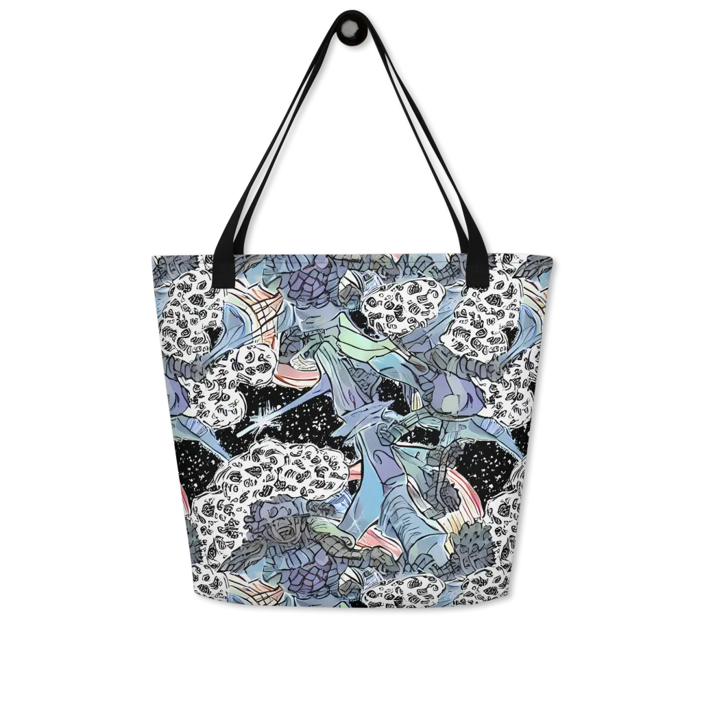 Icy Collage on Large Tote Bag W/ Pocket — Front