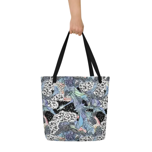 Icy Collage on a Large Tote Bag W/ Pocket