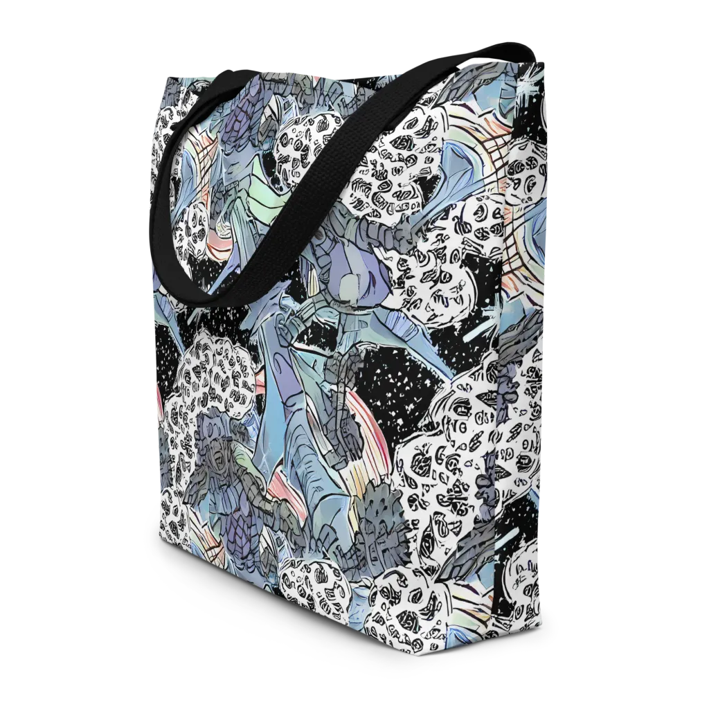 Icy Collage on Large Tote Bag W/ Pocket — Front