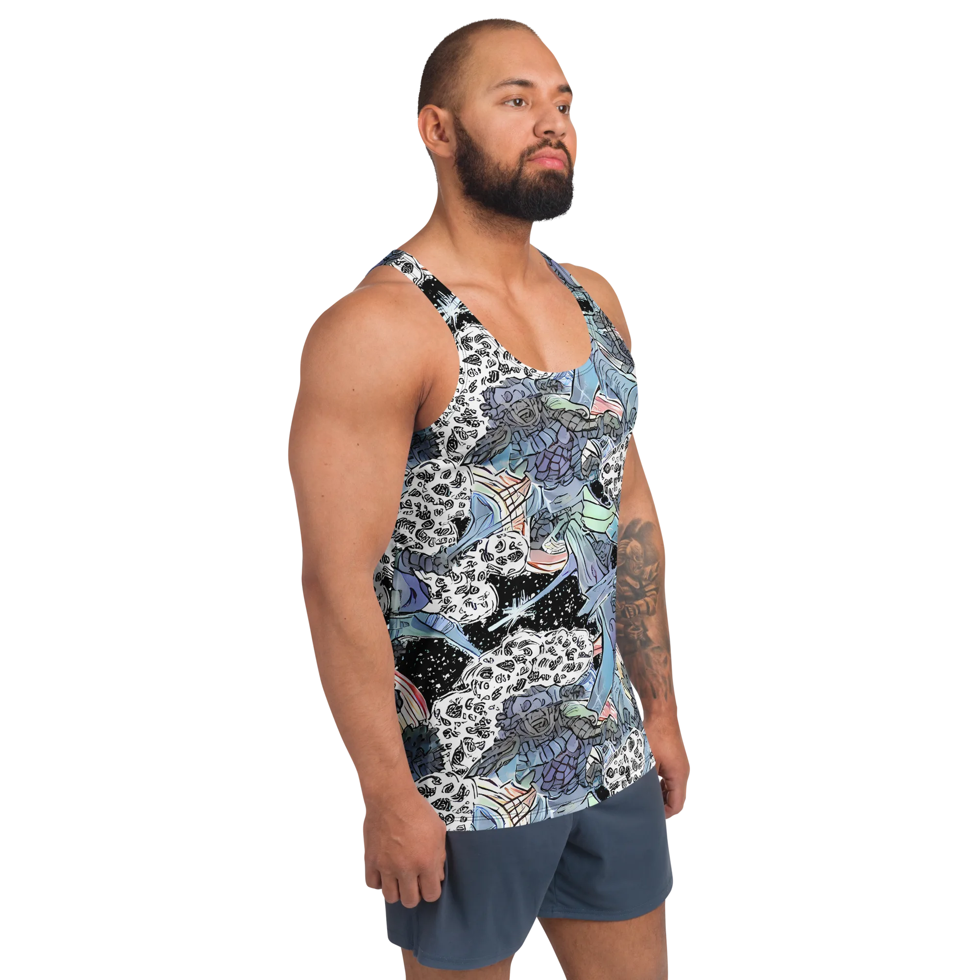 Icy Collage on Men's Tank Top — Right Front