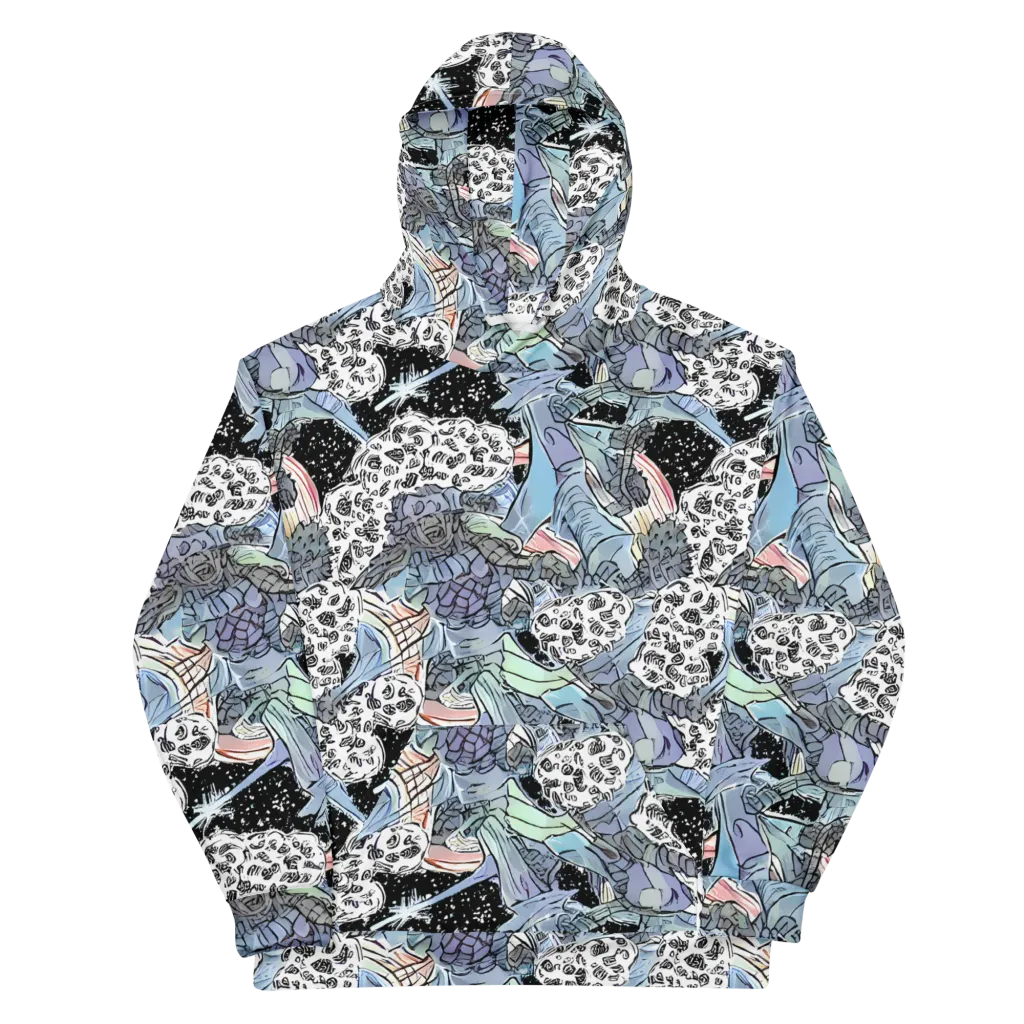 Icy Collage on Cotton Hoodie — Front