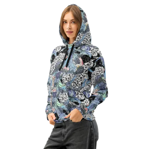 Icy Collage on a Cotton Hoodie