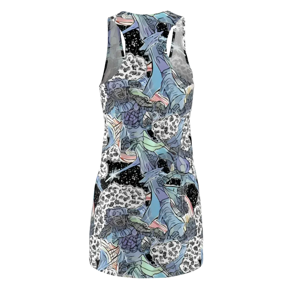 Icy Collage on Racerback Dress — Back