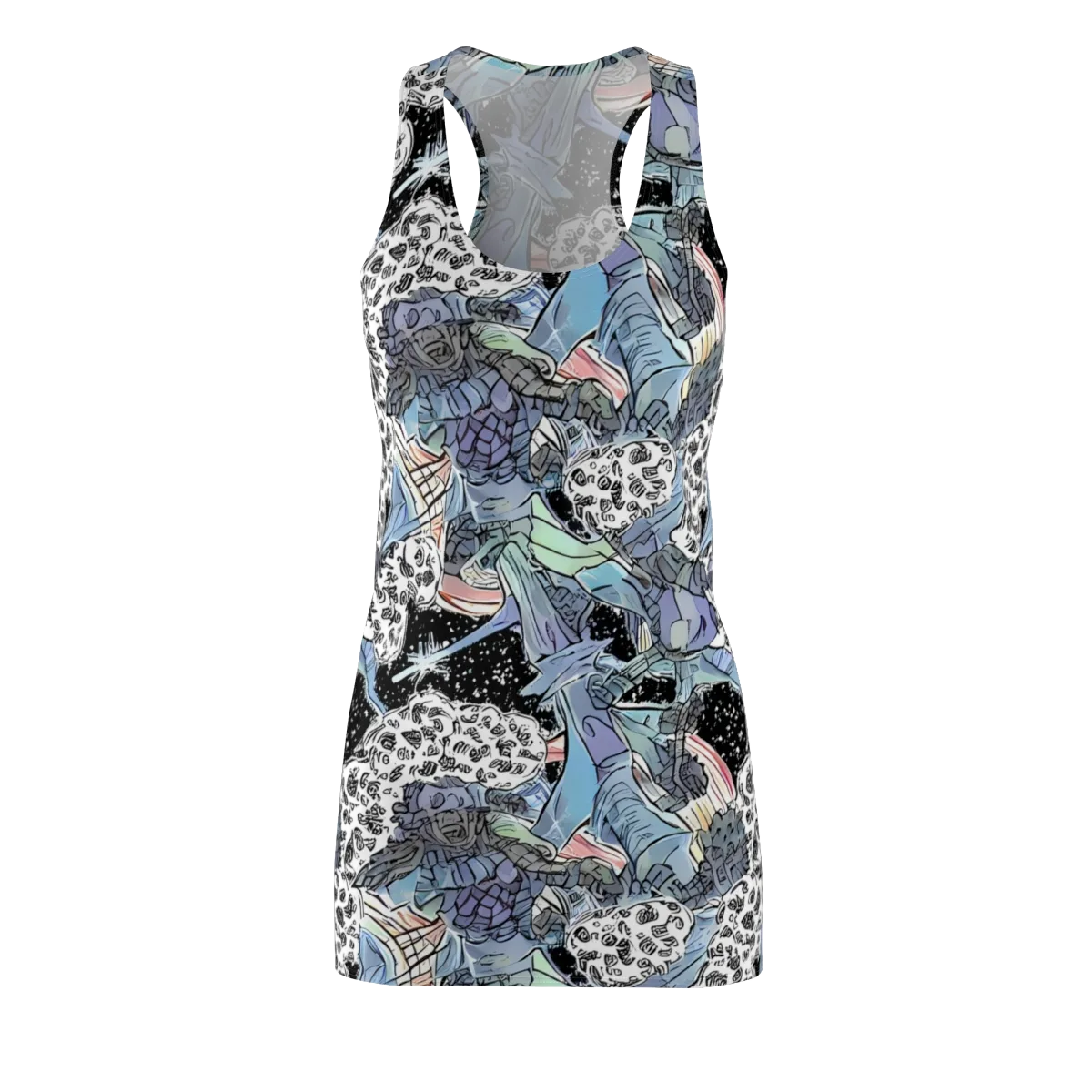 Icy Collage on Racerback Dress — Front