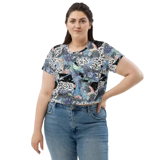Icy Collage on a Crop Tee