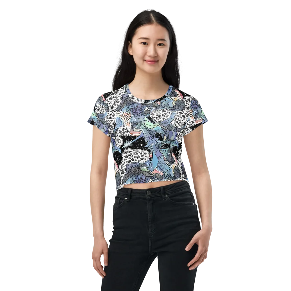 Icy Collage on Crop Tee — Front