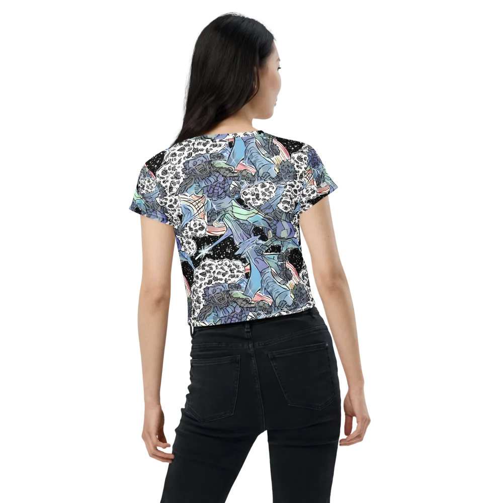 Icy Collage on Crop Tee — Back