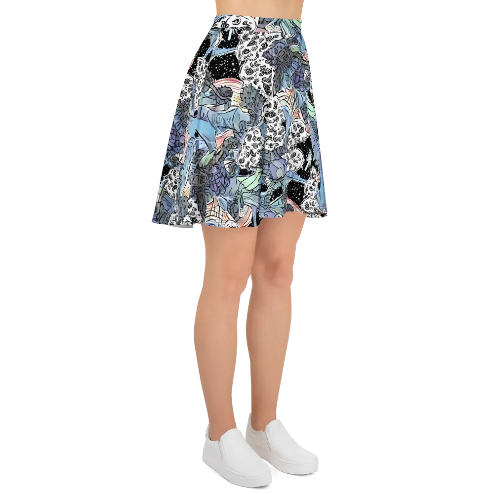 Icy Collage on Skater Skirt — Right