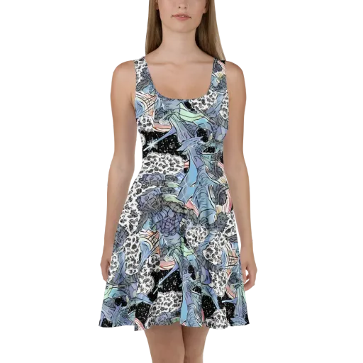 Icy Collage on a Skater Dress