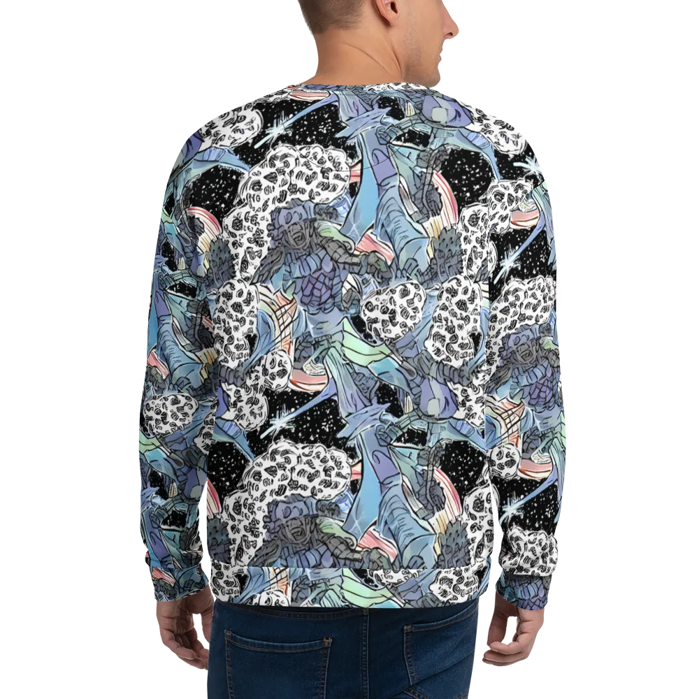 Icy Collage on Sweatshirt — Back