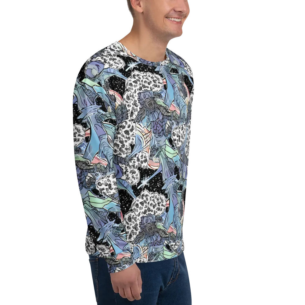 Icy Collage on Sweatshirt — Right Front