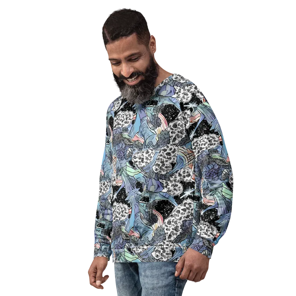 Icy Collage on Sweatshirt — Left Front