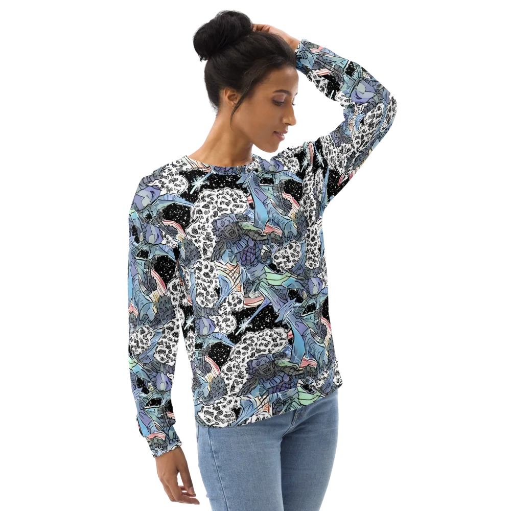 Icy Collage on Sweatshirt — Right Front
