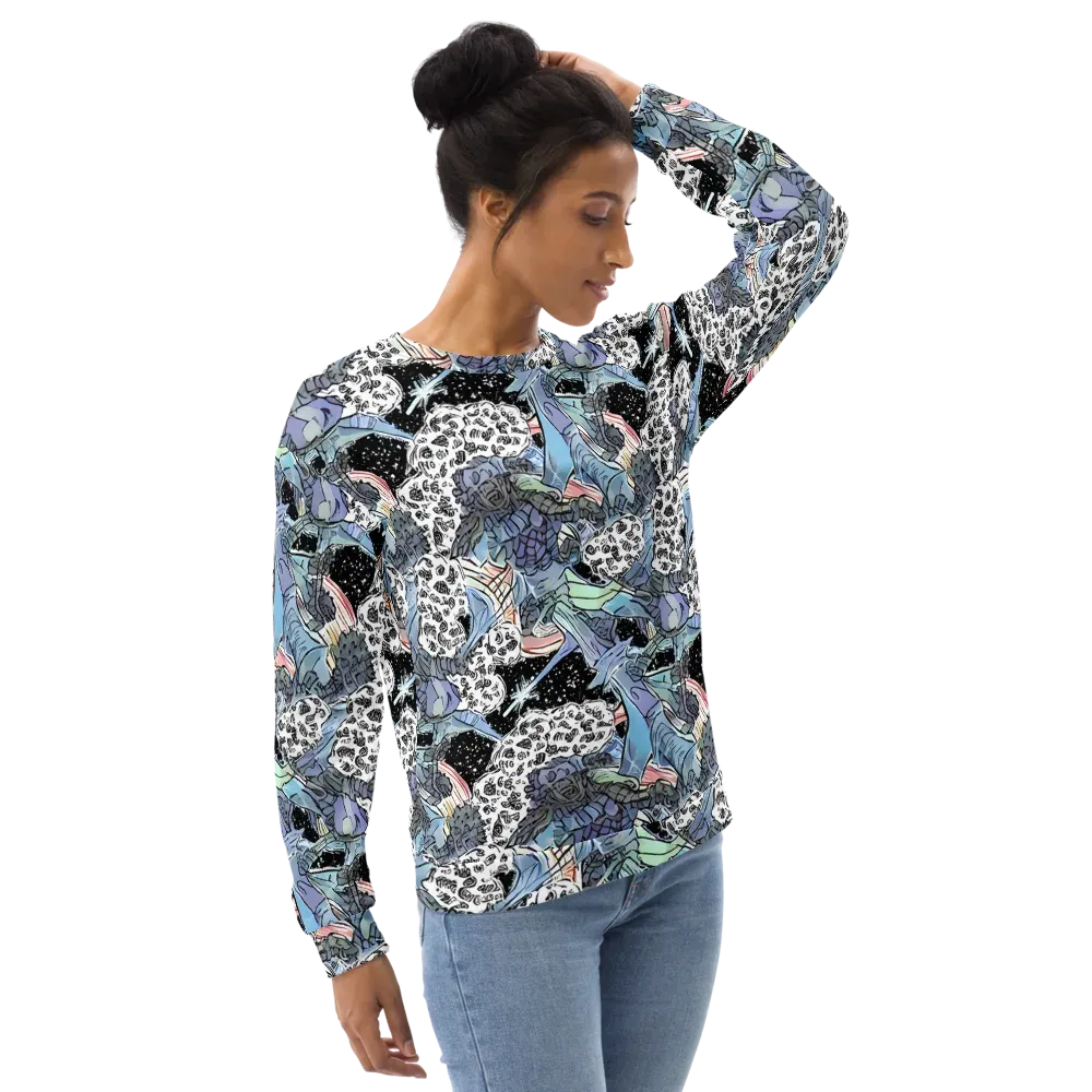 Icy Collage on Sweatshirt — Right Front