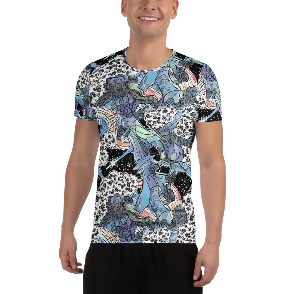 Icy Collage on Men's Athletic T-Shirt — Front