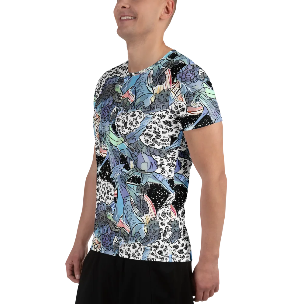 Icy Collage on Men's Athletic T-Shirt — Left