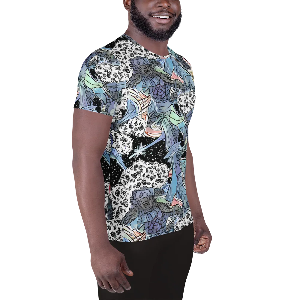Icy Collage on Men's Athletic T-Shirt — Right