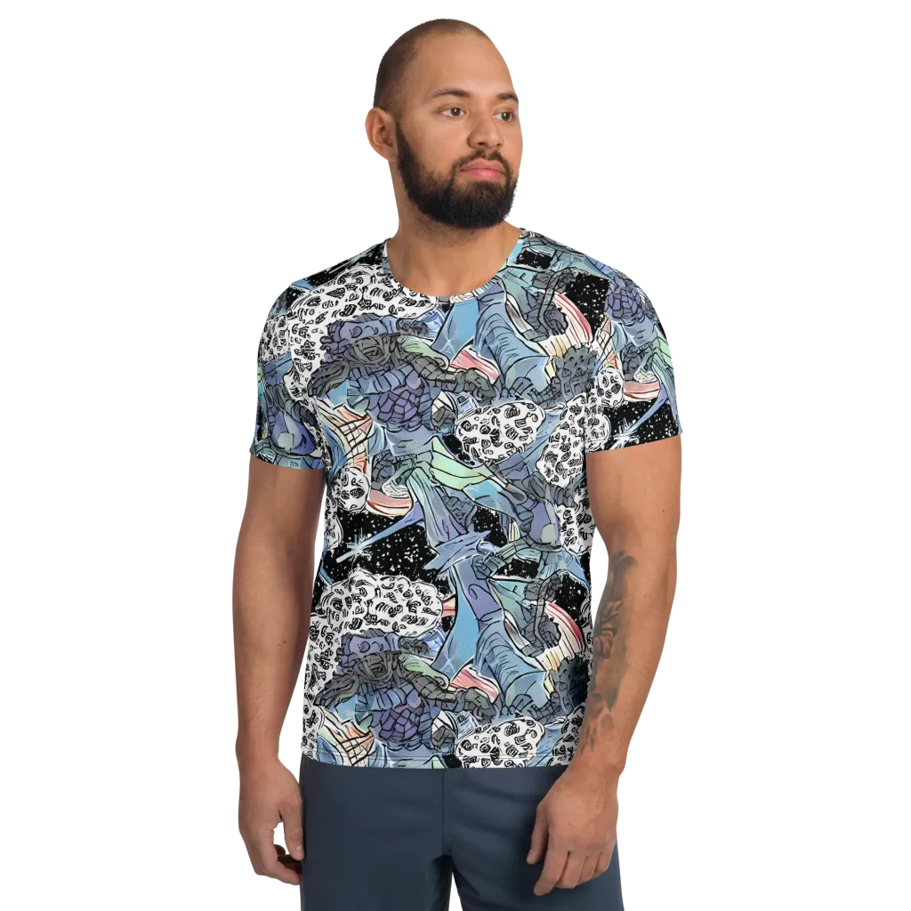 Icy Collage on Men's Athletic T-Shirt — Front