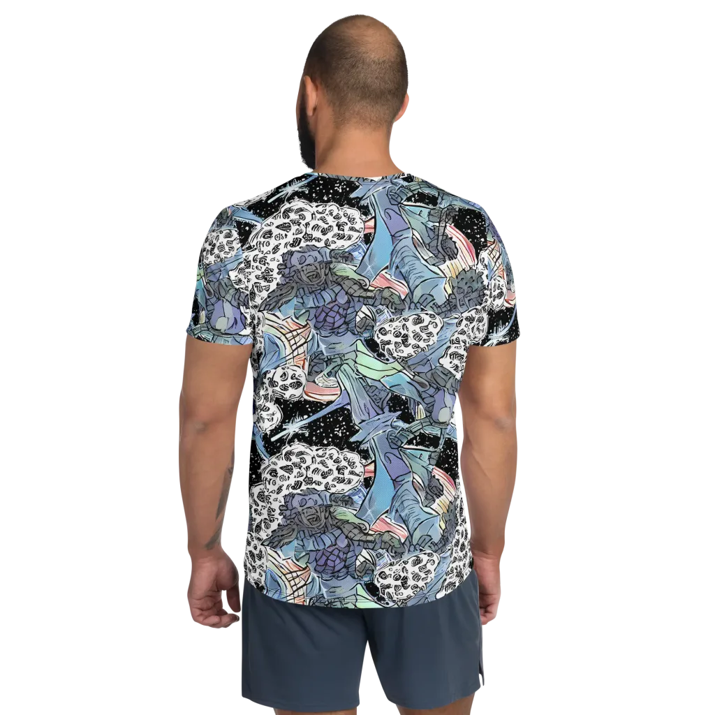 Icy Collage on Men's Athletic T-Shirt — Back