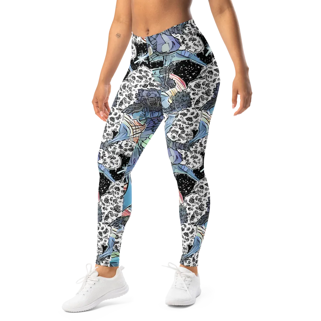 Icy Collage on Leggings — Left Front