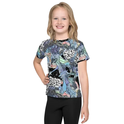 Icy Collage on a Kids Crew Neck T-Shirt