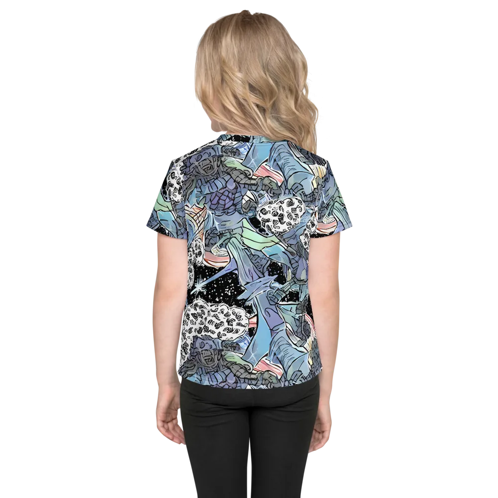 Icy Collage on Kids Crew Neck T-Shirt — Back