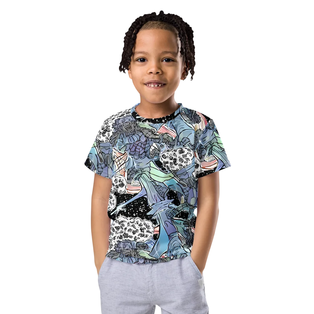 Icy Collage on Kids Crew Neck T-Shirt — Front
