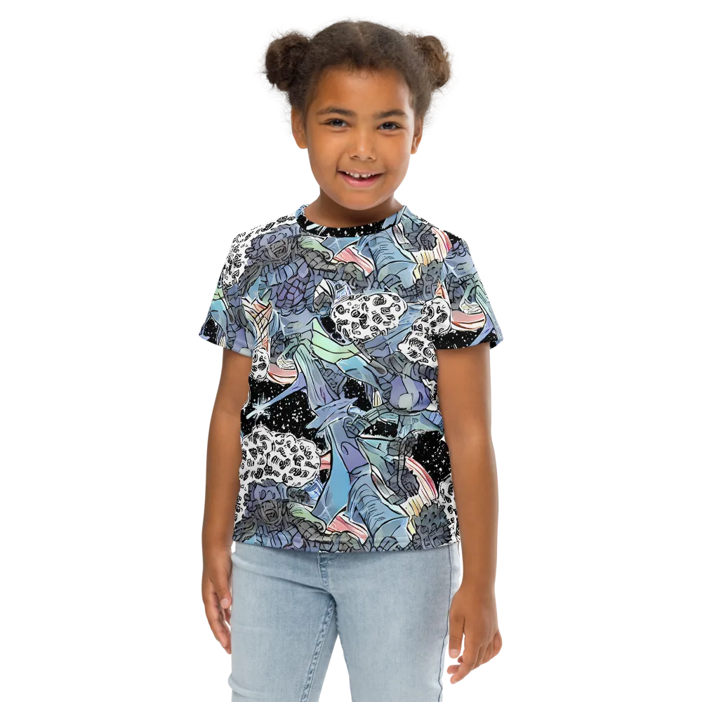 Icy Collage on Kids Crew Neck T-Shirt — Front