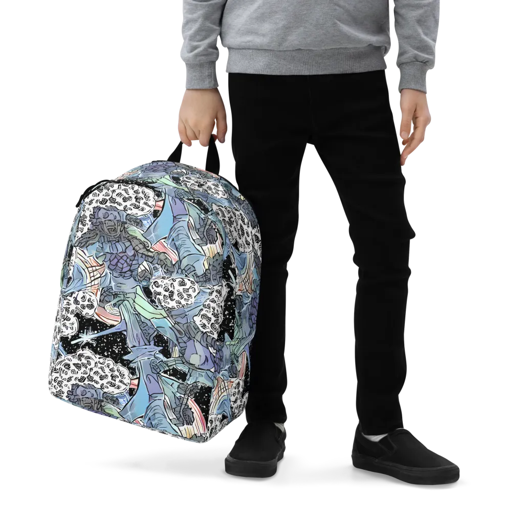 Icy Collage on Minimalist Backpack — Zoomed-in