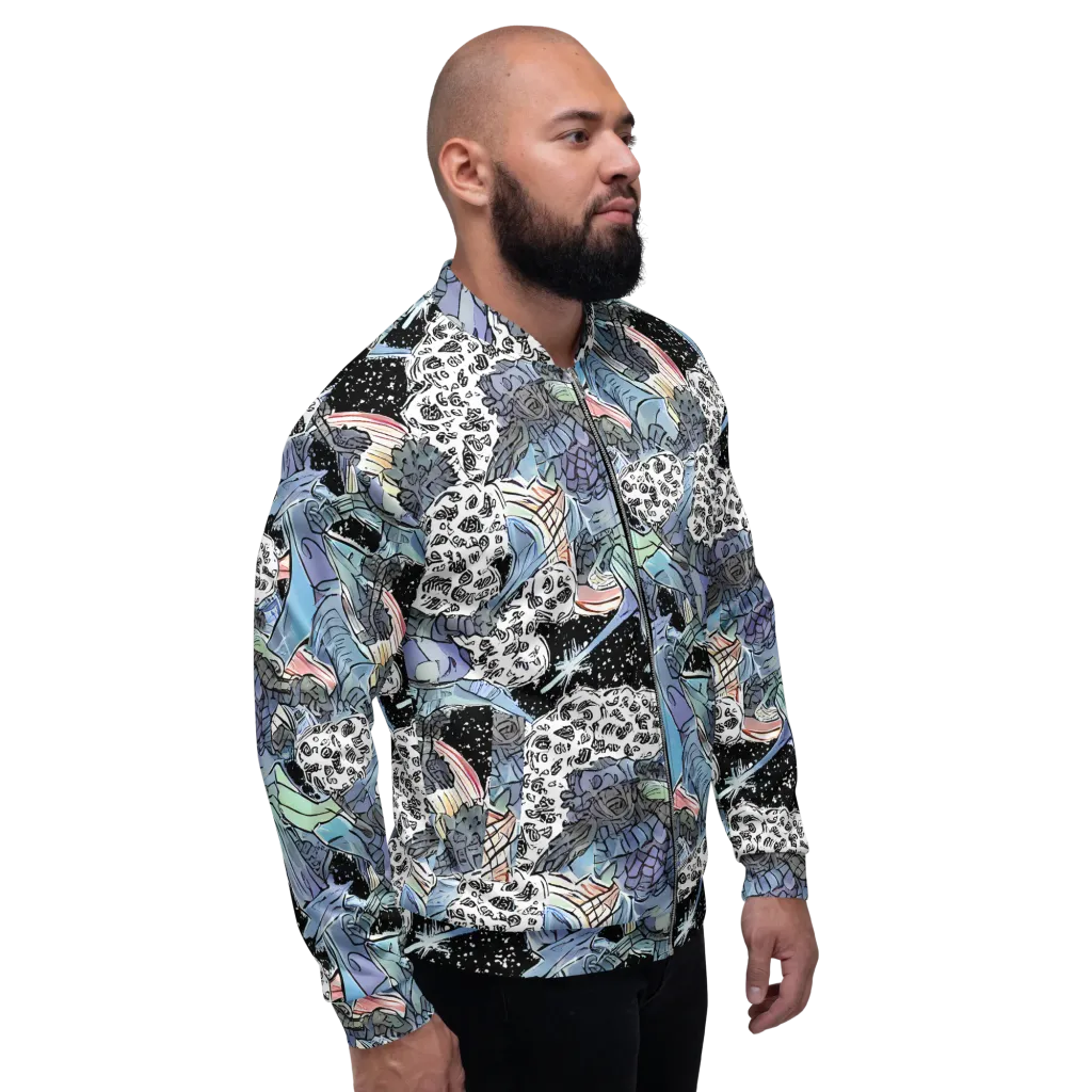Icy Collage on Bomber Jacket — Right