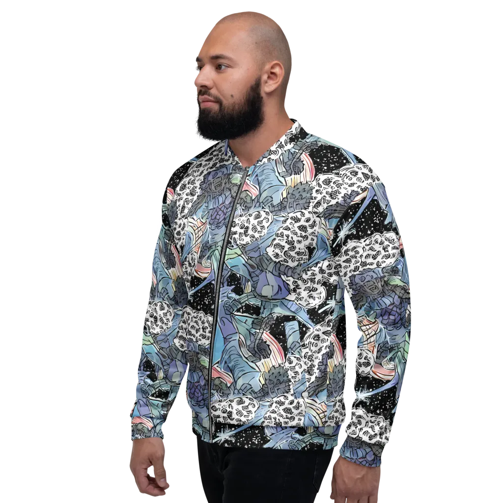Icy Collage on Bomber Jacket — Left