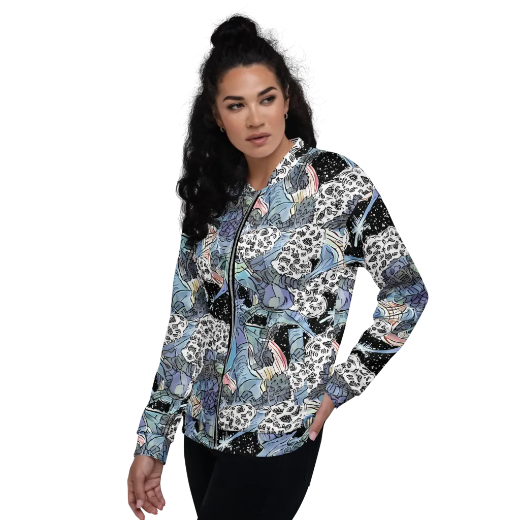 Icy Collage on Bomber Jacket — Left