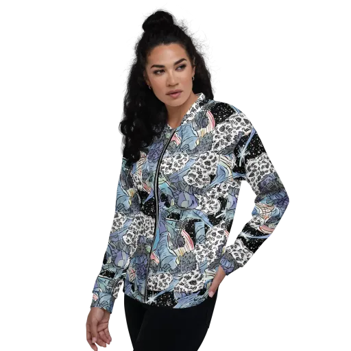 Icy Collage on a Bomber Jacket