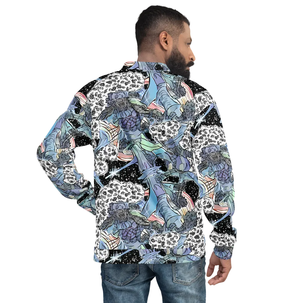 Icy Collage on Bomber Jacket — Back