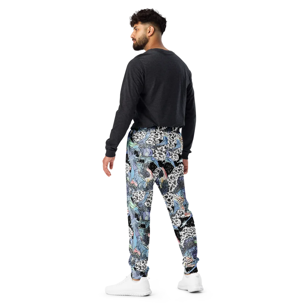 Icy Collage on Men's Joggers — Back
